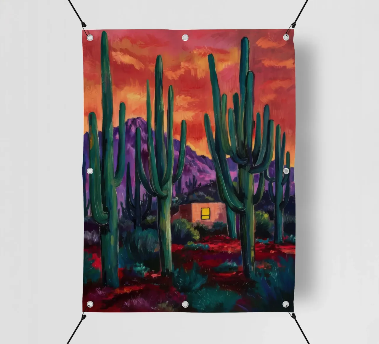 Notturno di cactus cremisi telo in pvc da Angkasa Mist