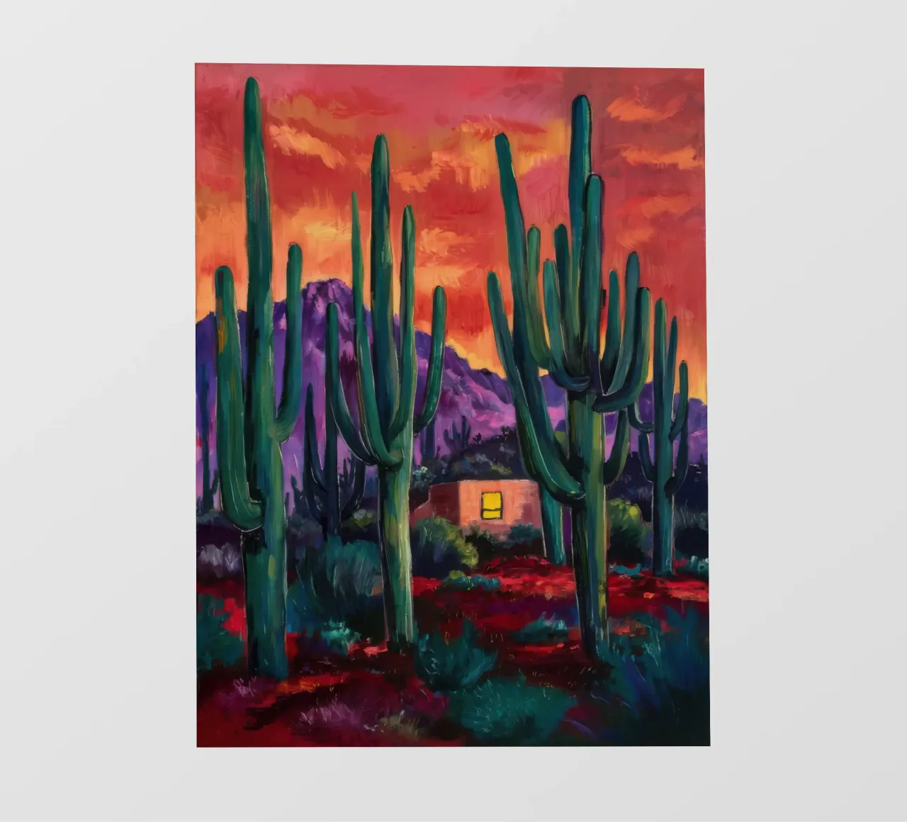 Notturno di cactus cremisi telo in pvc da Angkasa Mist