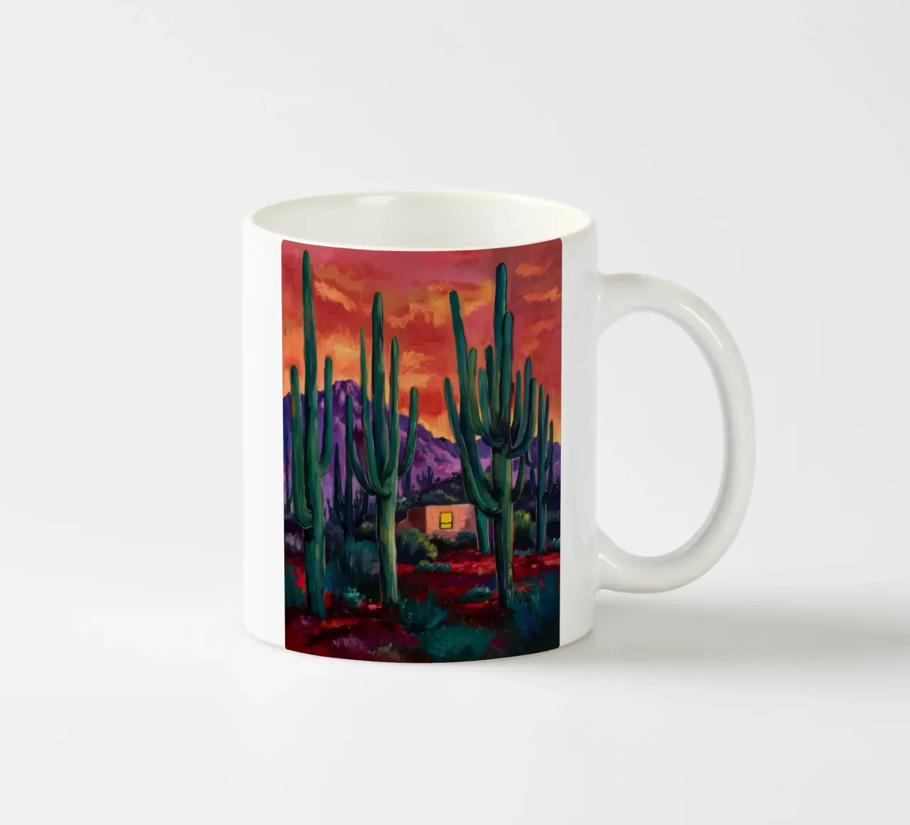 Notturno di cactus cremisi tazza in ceramica da Angkasa Mist