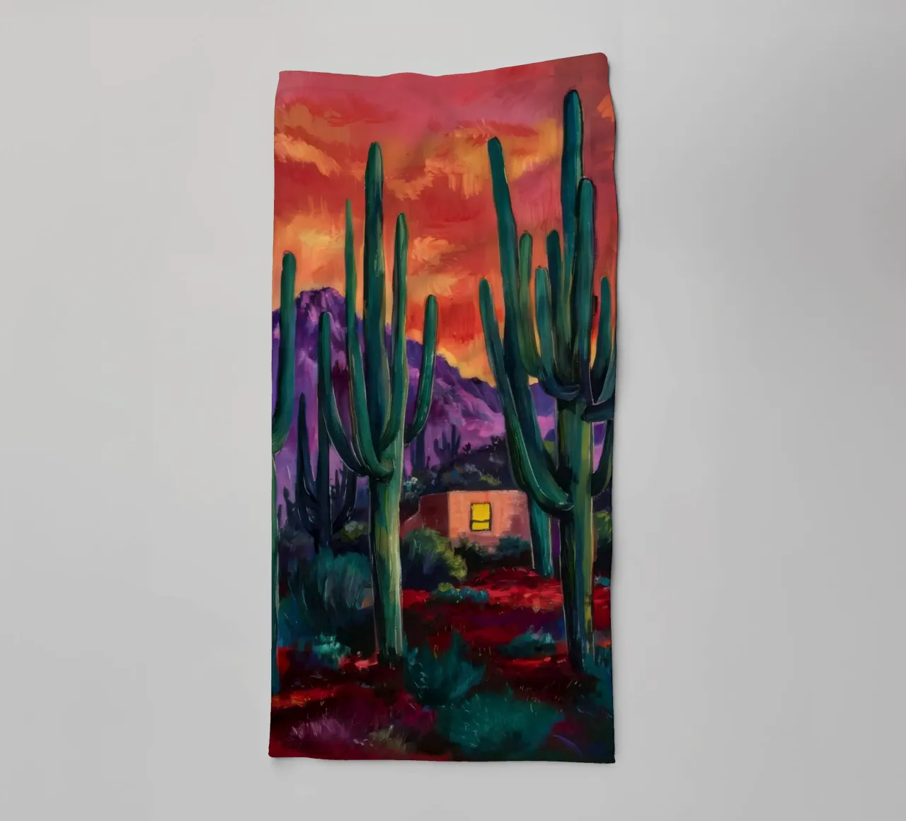 Notturno di cactus cremisi asciugamano da bagno da Angkasa Mist