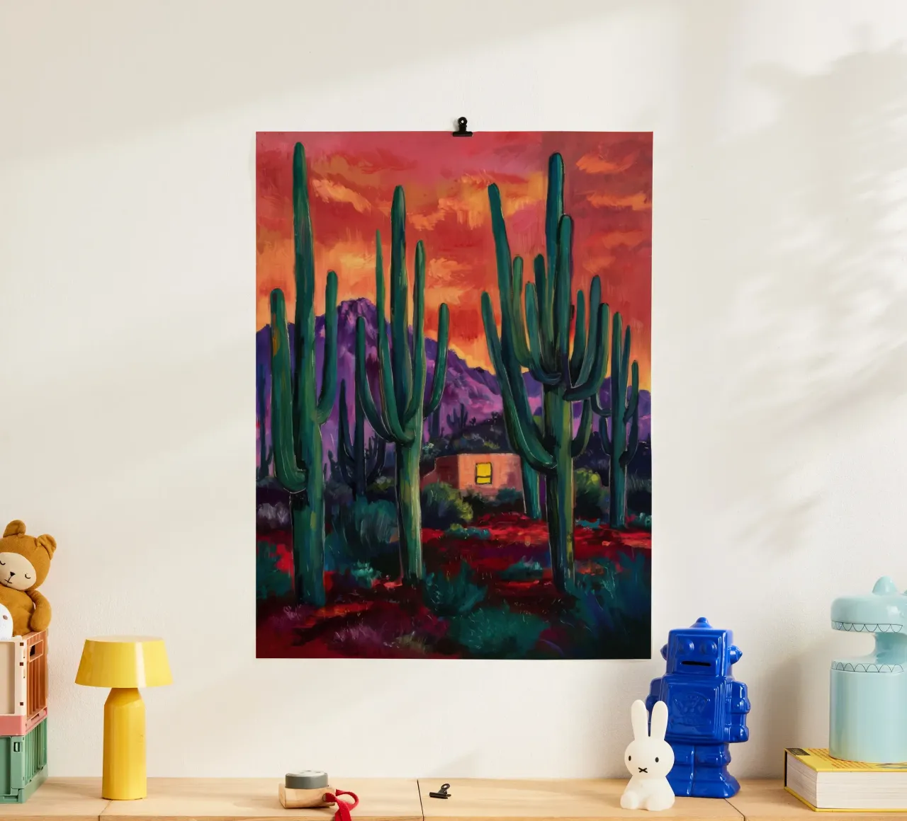 Notturno di cactus cremisi carta hahnemühle da Angkasa Mist