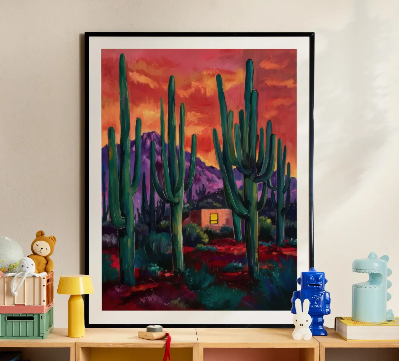 Notturno di cactus cremisi carta hahnemühle da Angkasa Mist