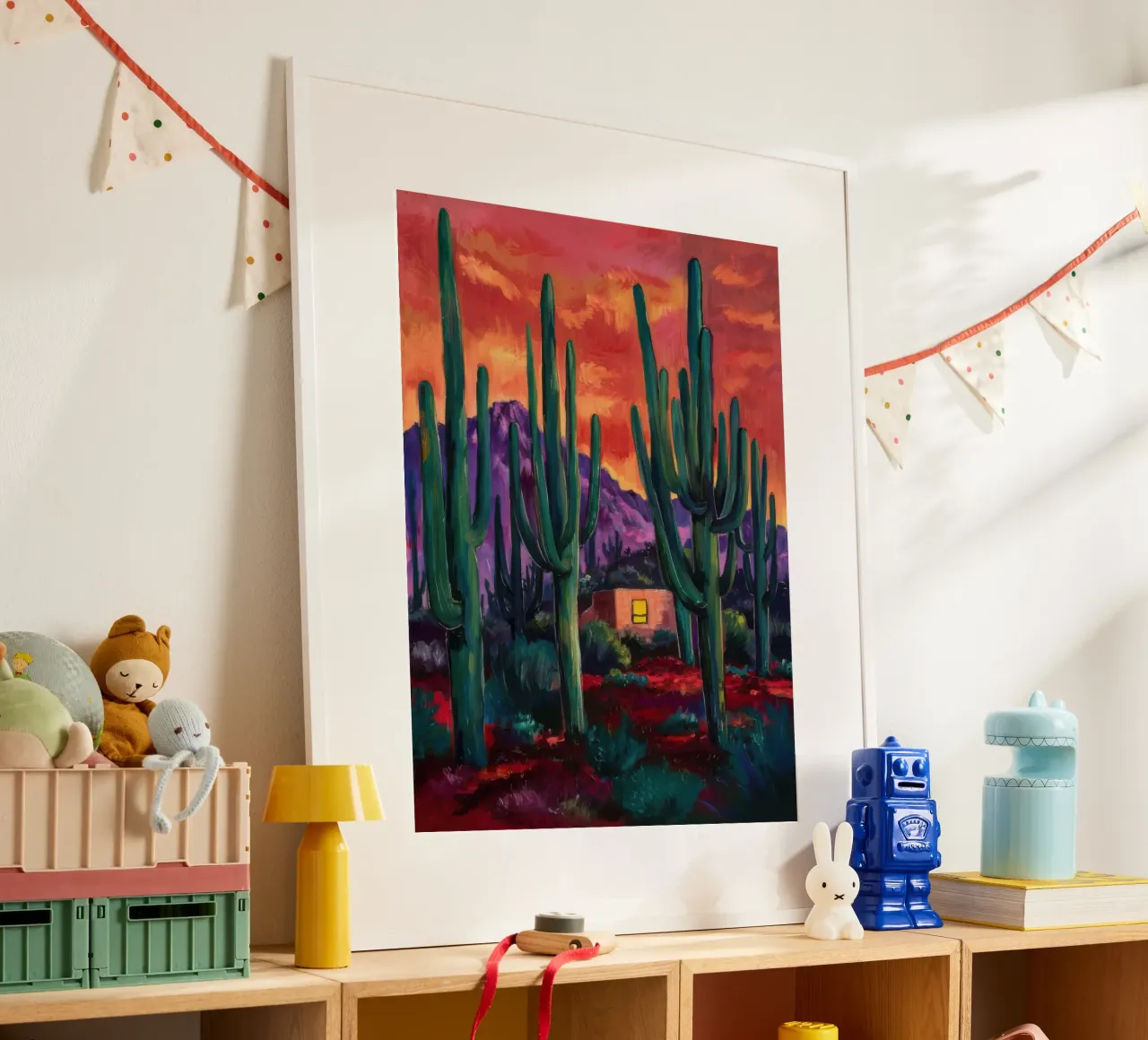 Notturno di cactus cremisi carta hahnemühle da Angkasa Mist