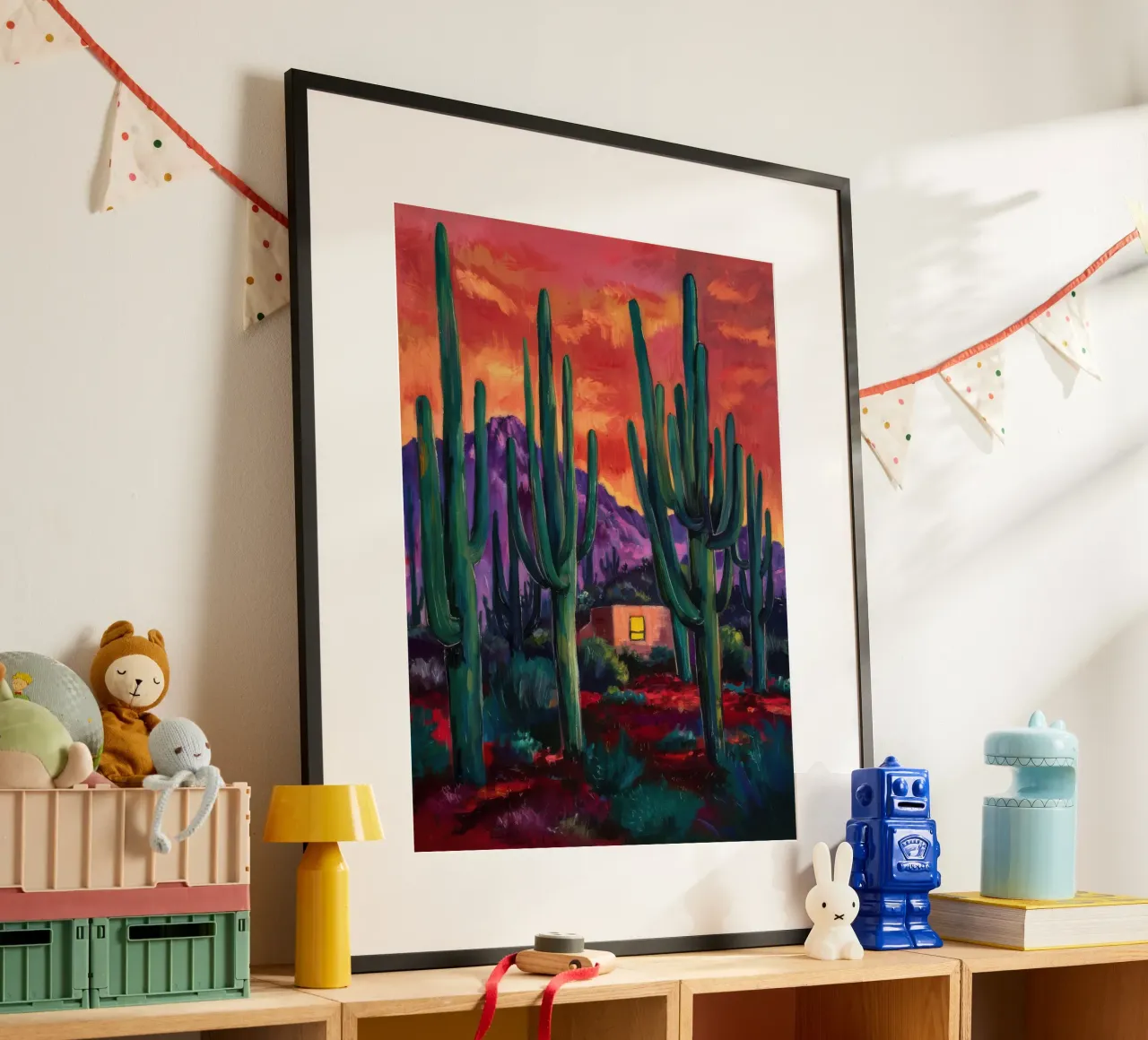 Notturno di cactus cremisi carta hahnemühle da Angkasa Mist