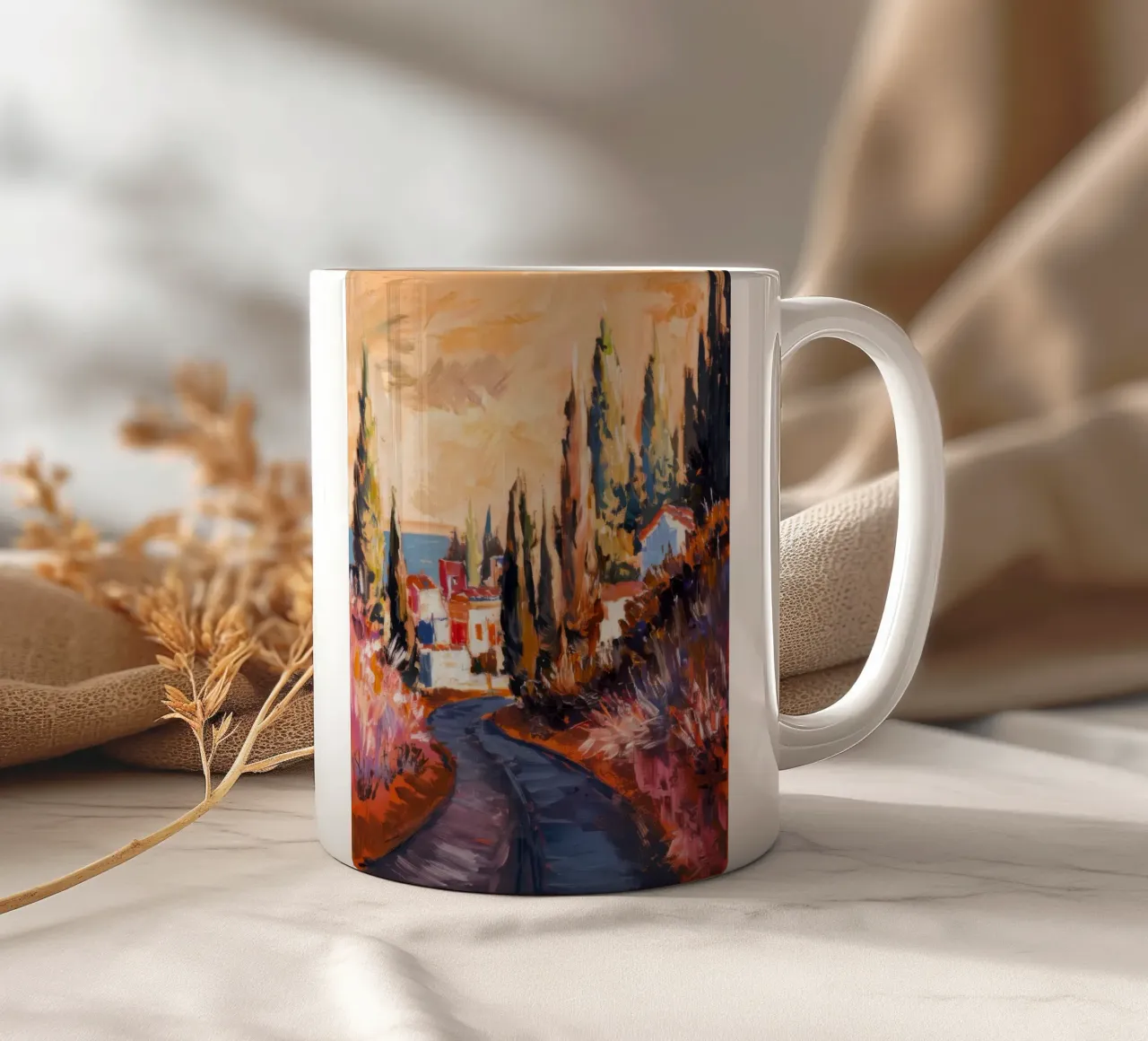 Strada dei cipressi Crepuscolo tazza in ceramica da Angkasa Mist