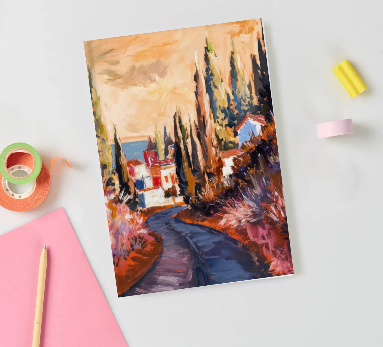 Cypress Road Twilight notebook by Angkasa Mist
