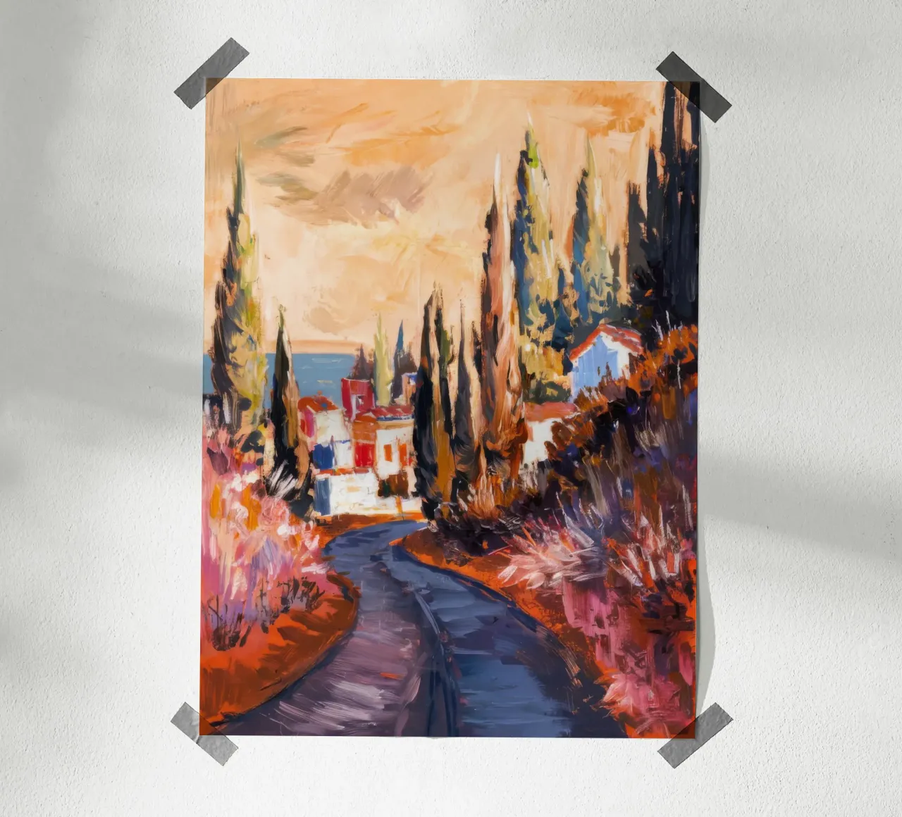 Strada dei cipressi Crepuscolo carta hahnemühle da Angkasa Mist