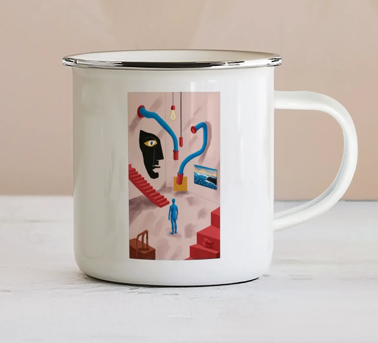 Sogno architettonico surreale tazza in smalto da Sky Velour