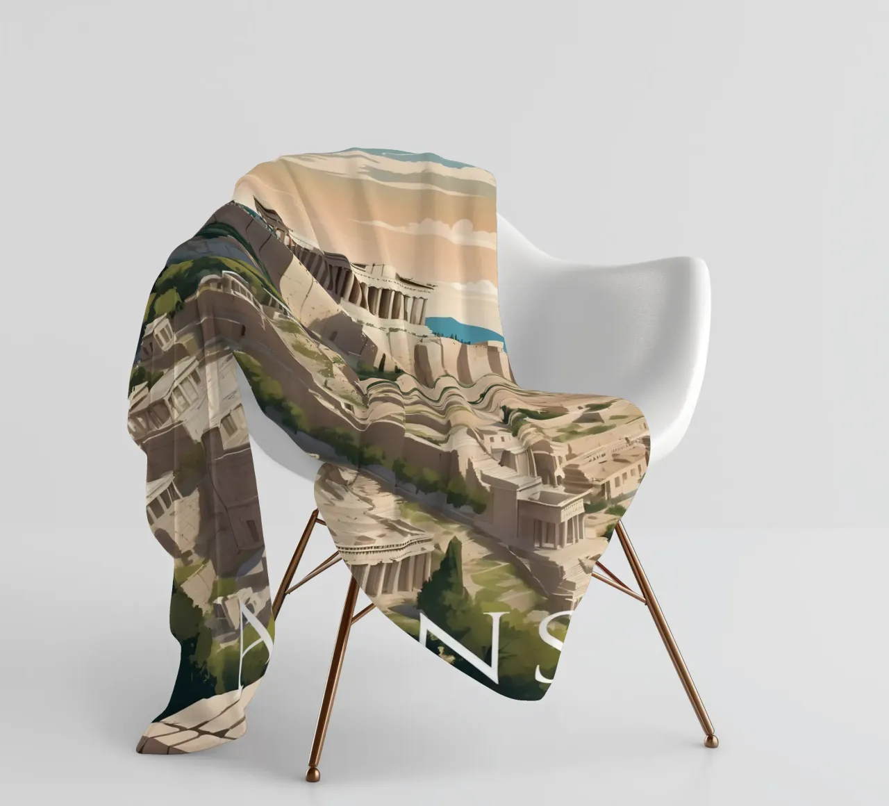 Poster di viaggio Atene Grecia coperta in pile da Charnwood Prints