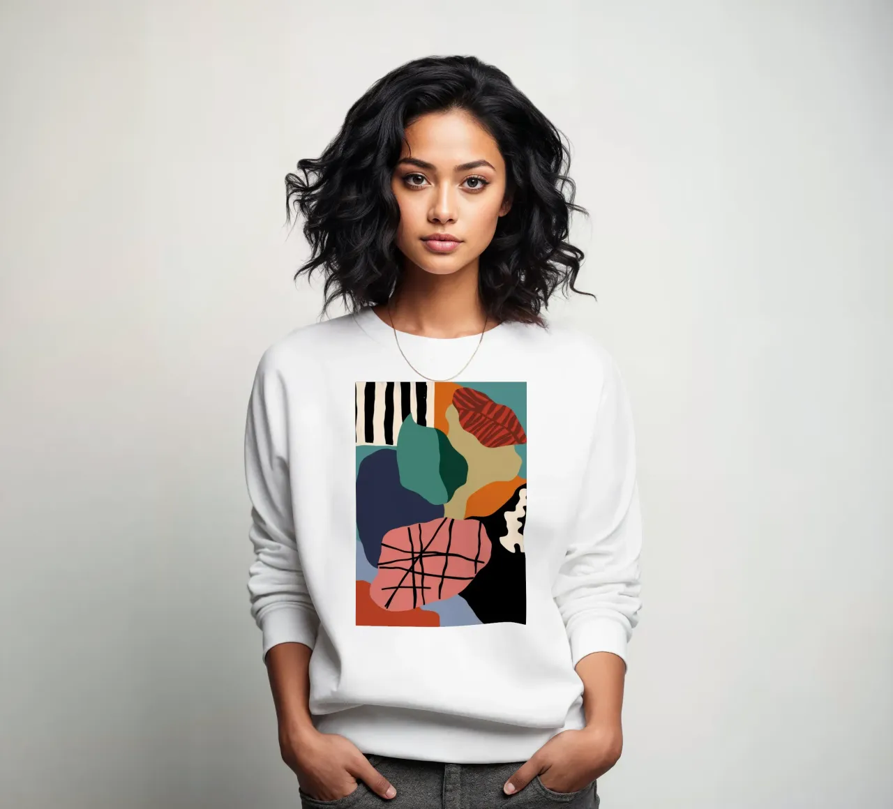 Noire Abstrakte Komposition Sweatshirt von Sky Velour