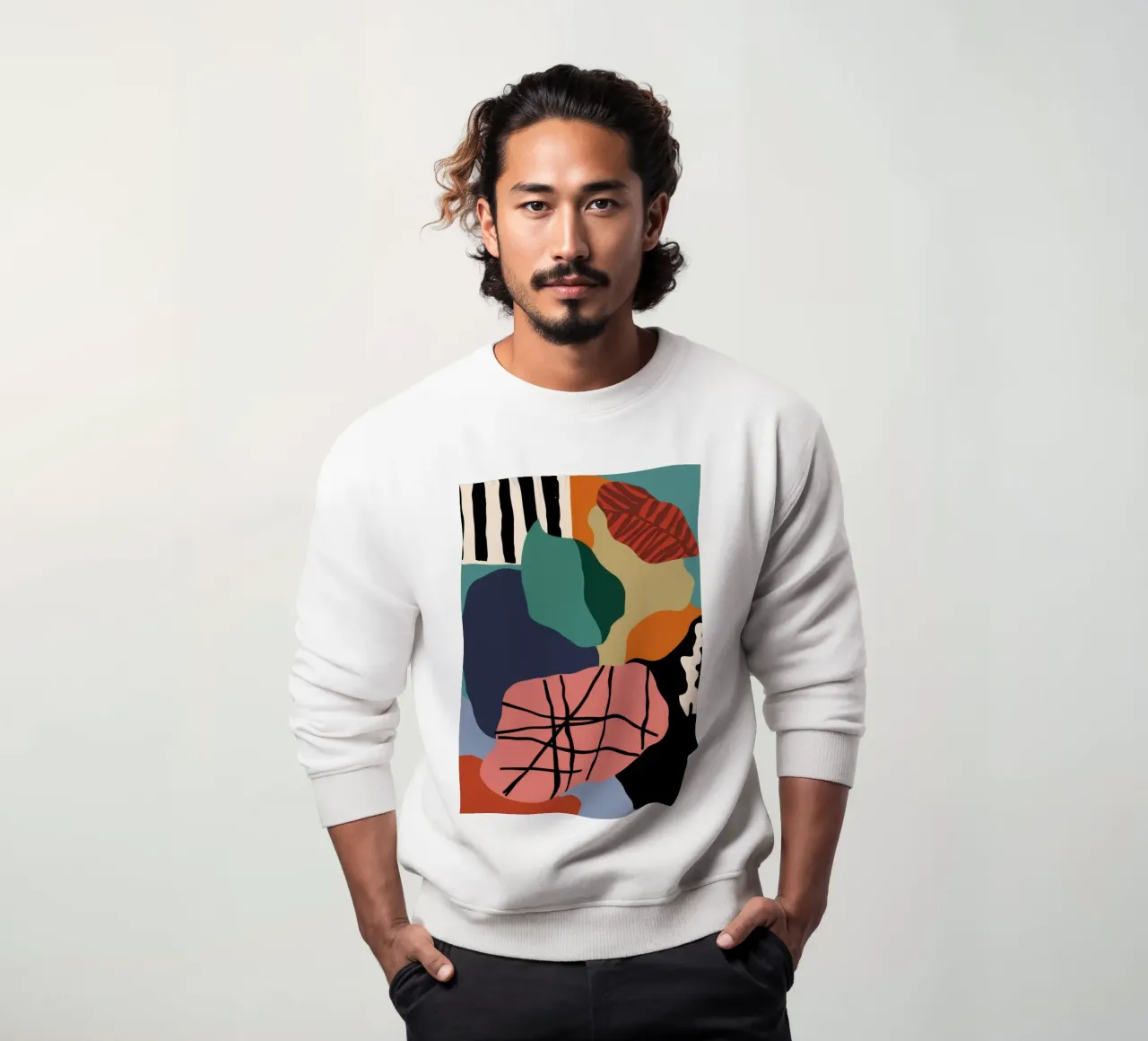 Noire Abstrakte Komposition Sweatshirt von Sky Velour