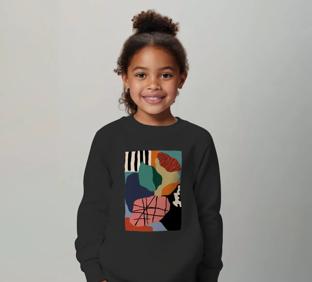 Noire Abstrakte Komposition Kinder Sweatshirt von Sky Velour