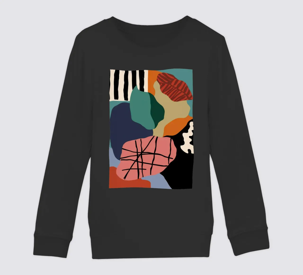 Noire Abstrakte Komposition Kinder Sweatshirt von Sky Velour