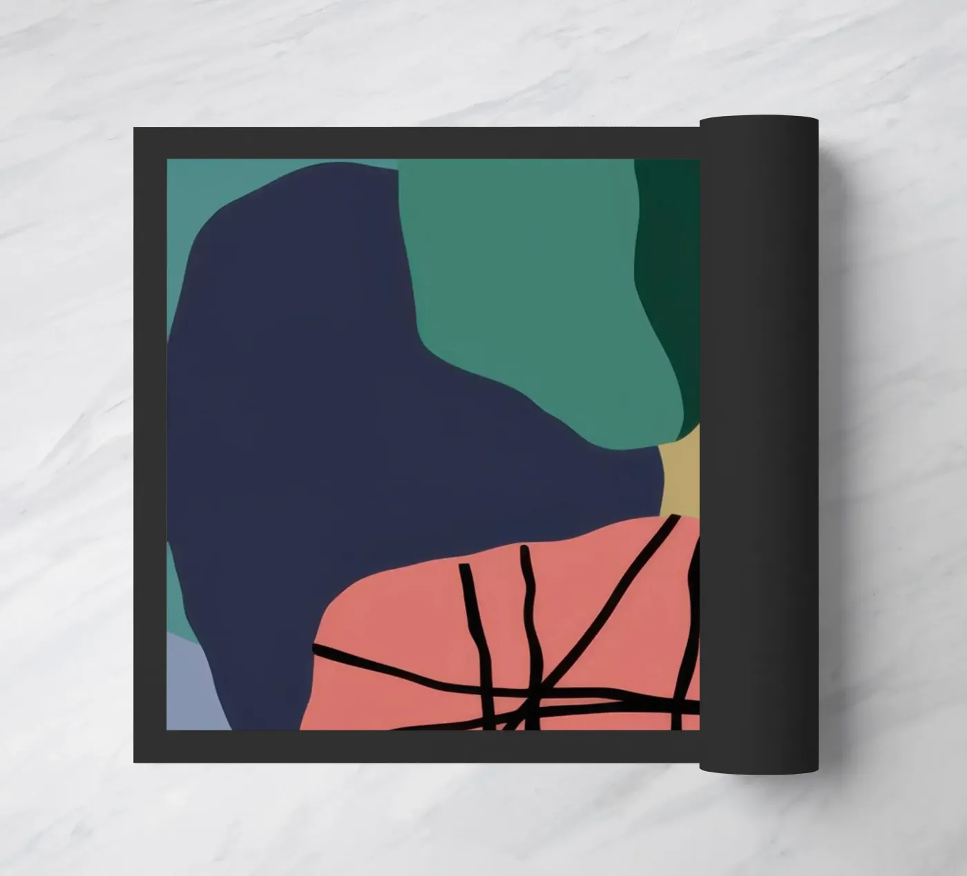 Noire Abstract Composition doormat by Sky Velour