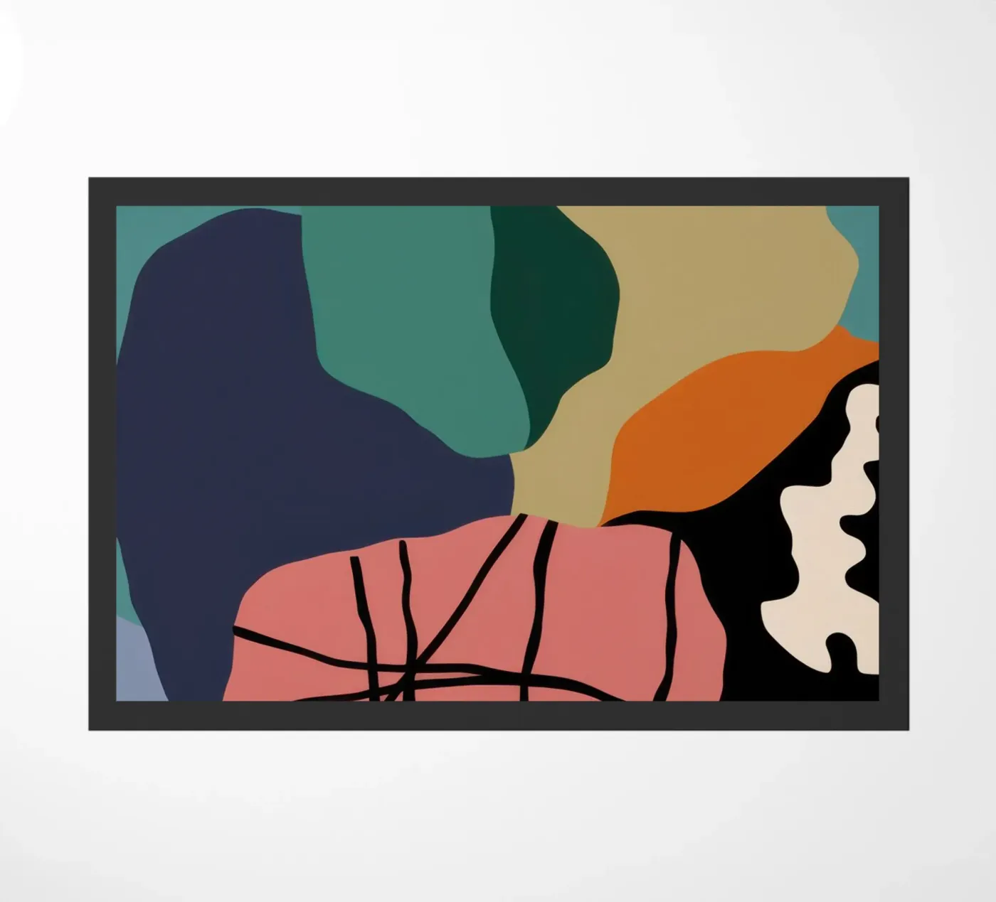 Noire Abstract Composition doormat by Sky Velour
