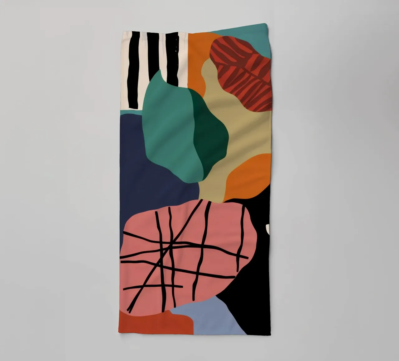 Noire abstracte compositie badhanddoek van Sky Velour