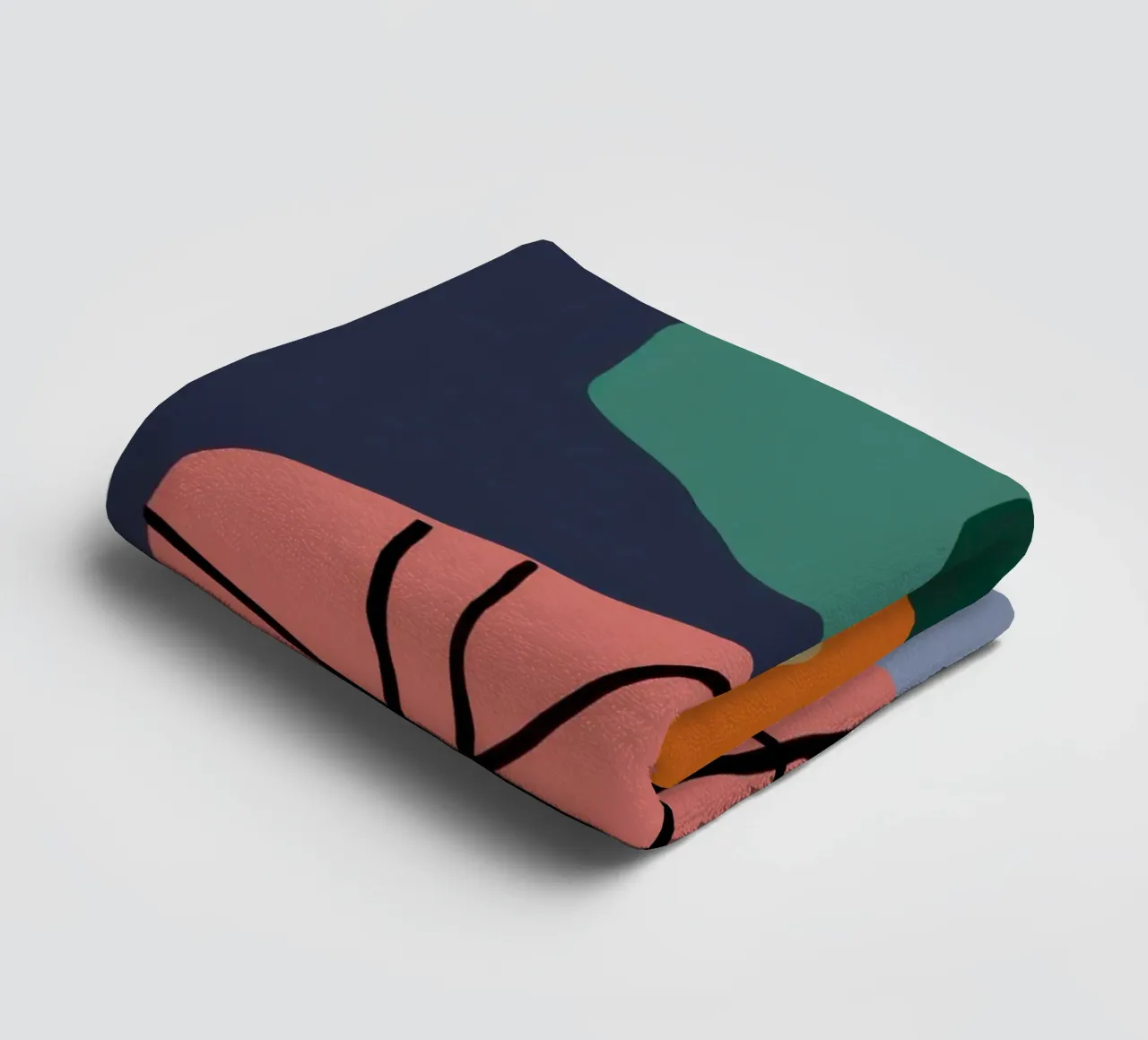 Noire abstracte compositie badhanddoek van Sky Velour