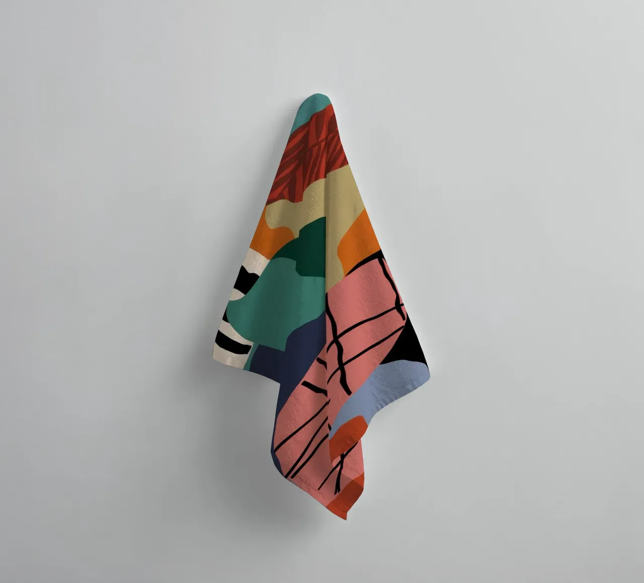 Noire abstracte compositie badhanddoek van Sky Velour