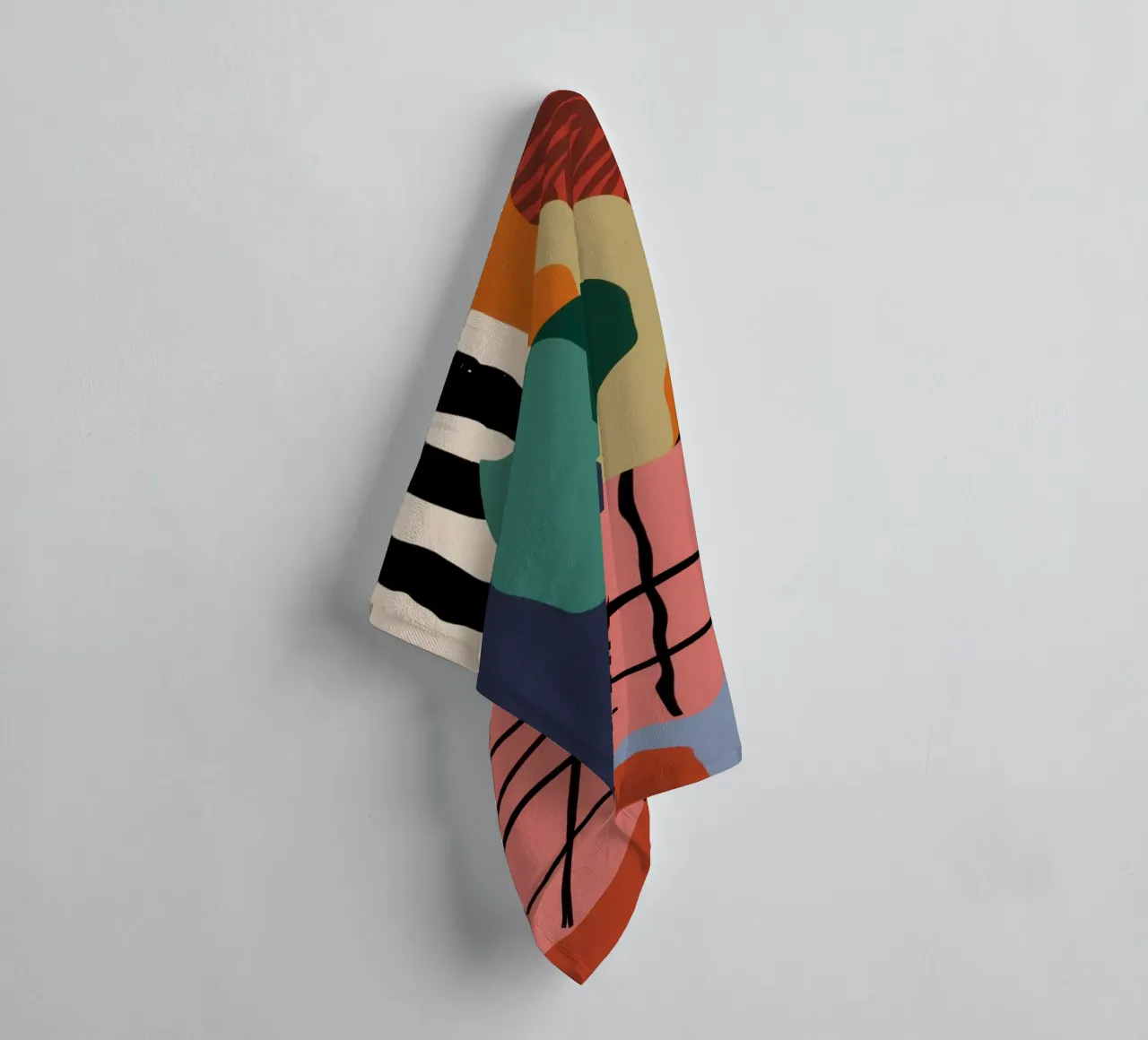 Noire abstracte compositie badhanddoek van Sky Velour