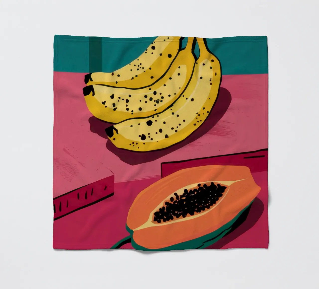 Piatto di frutta Pop Art coperta in pile da Sky Velour