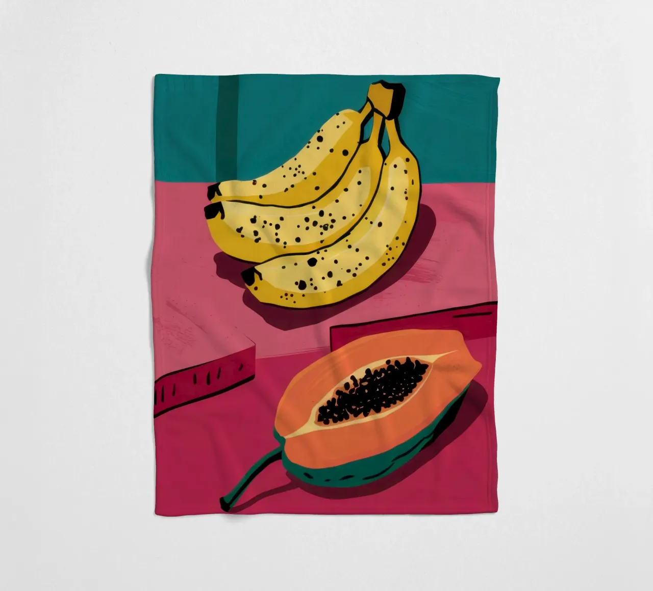 Piatto di frutta Pop Art coperta in pile da Sky Velour
