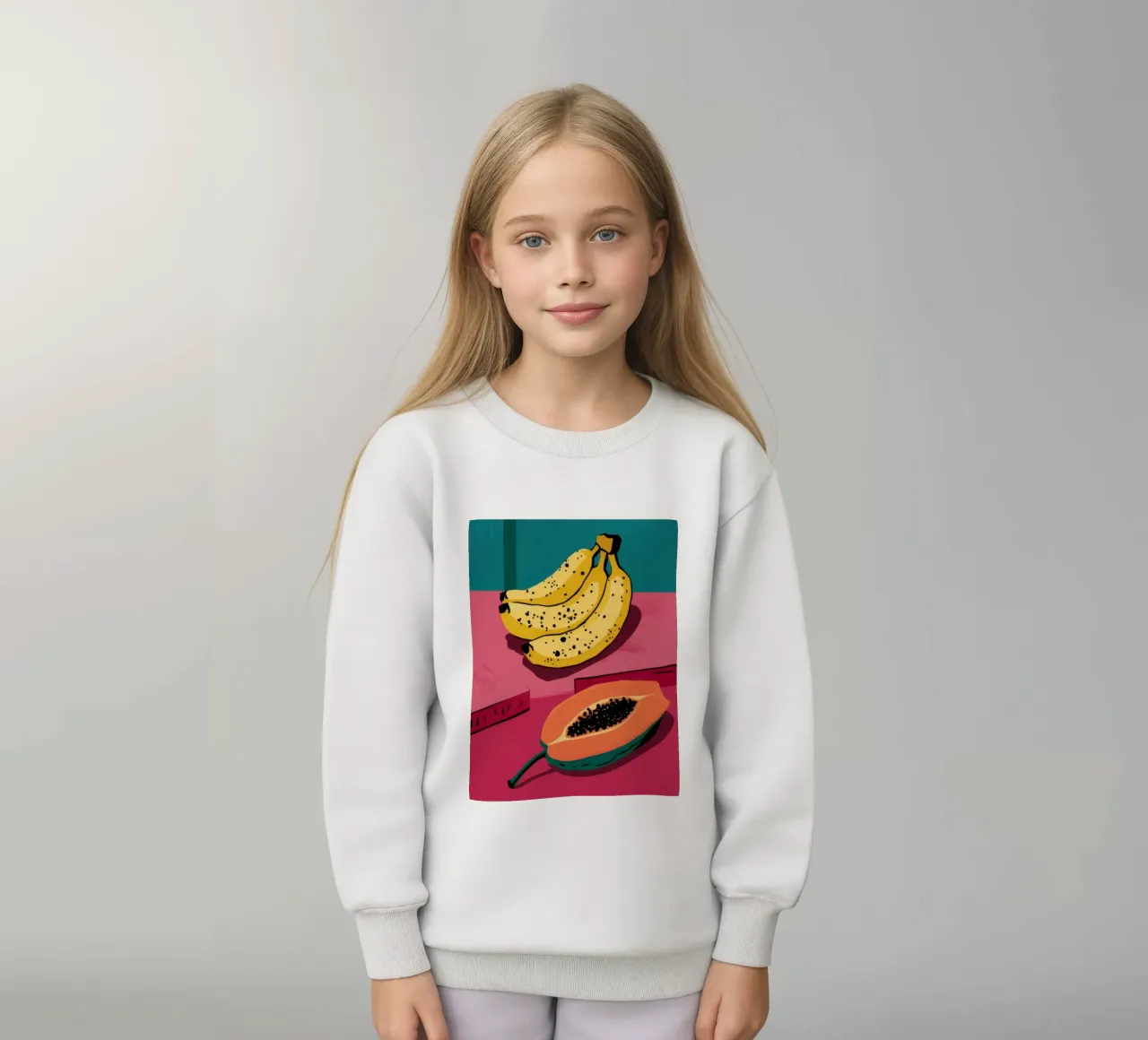 Piatto di frutta Pop Art felpa bambino da Sky Velour