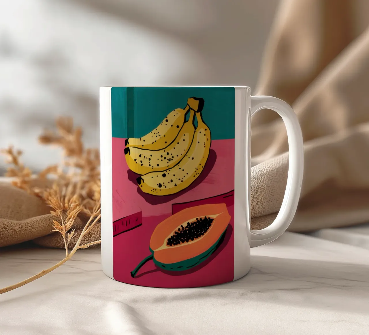 Piatto di frutta Pop Art tazza in ceramica da Sky Velour