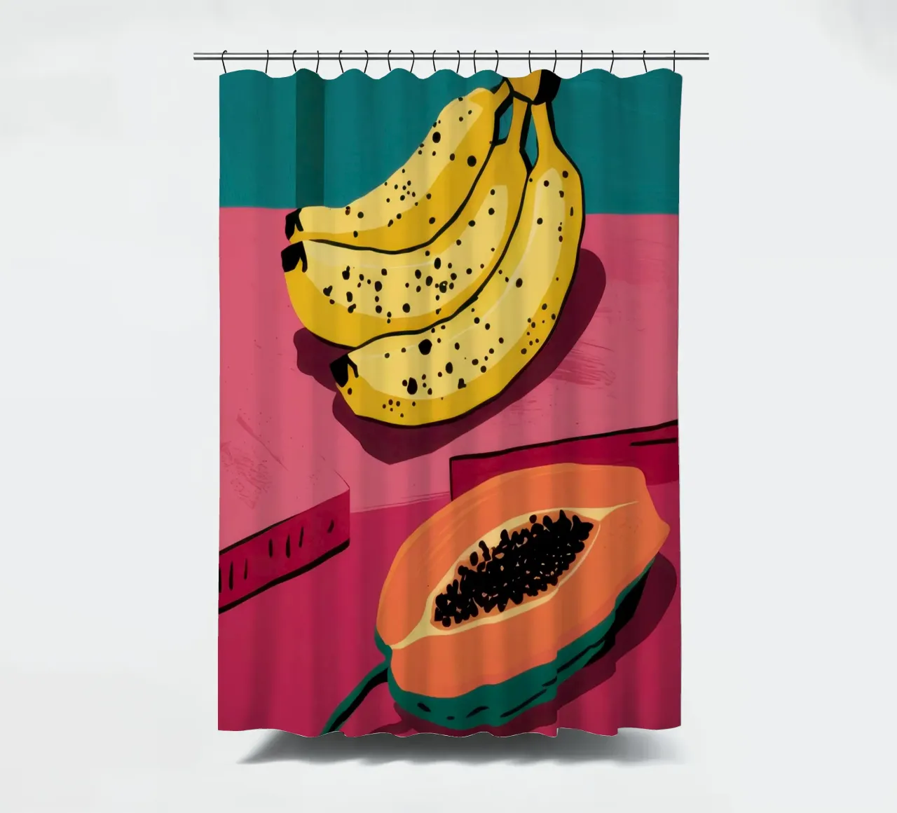 Piatto di frutta Pop Art tenda da doccia da Sky Velour
