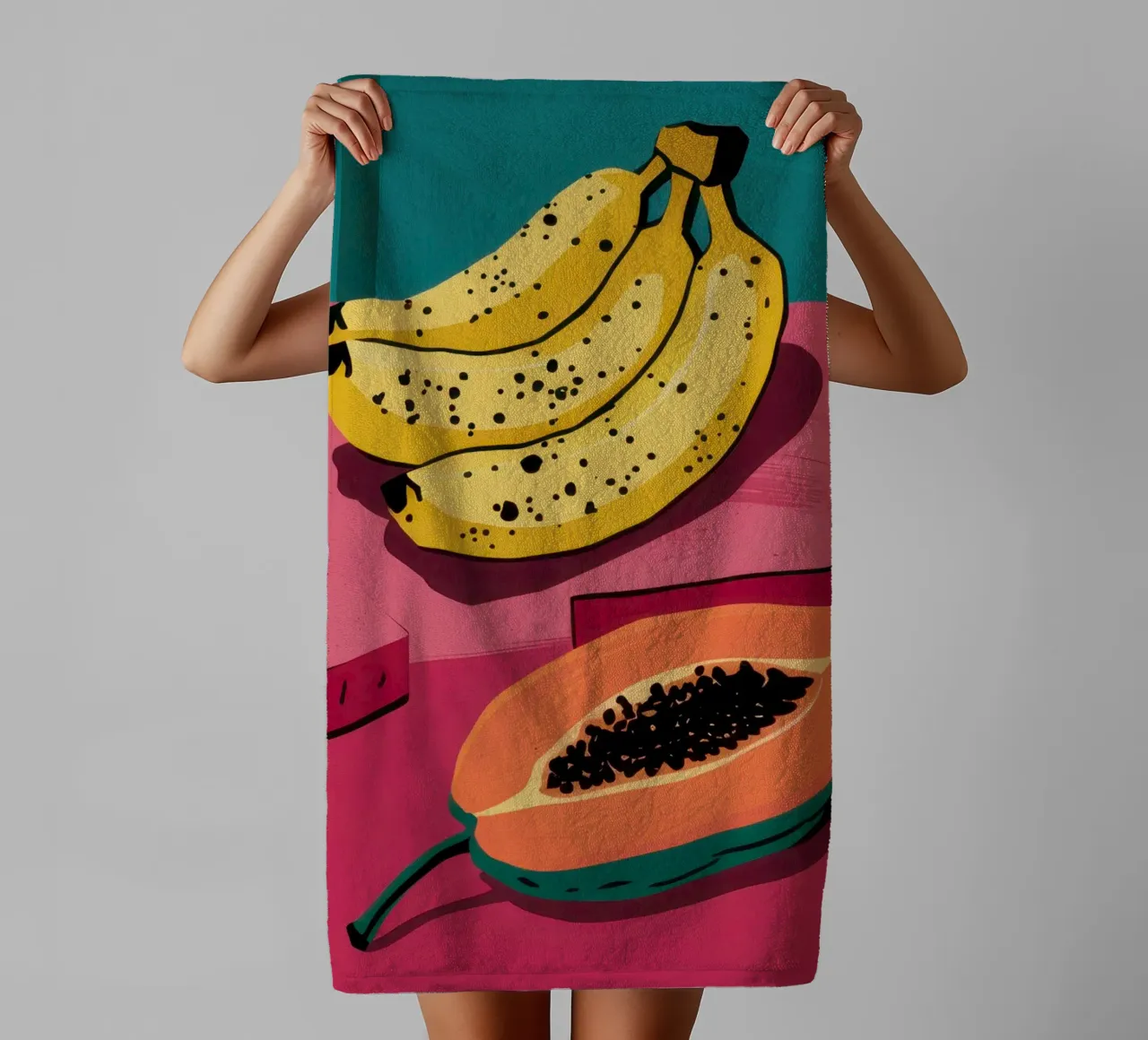 Piatto di frutta Pop Art asciugamano da bagno da Sky Velour