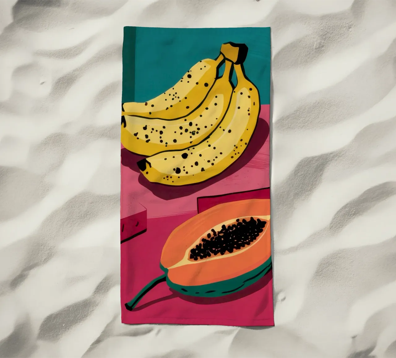 Piatto di frutta Pop Art telo mare da Sky Velour