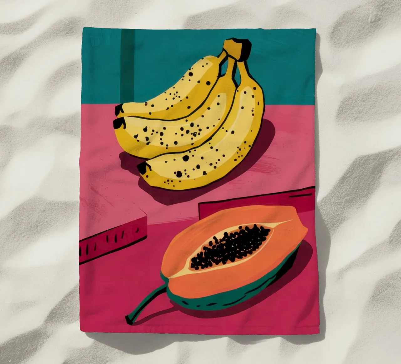 Piatto di frutta Pop Art telo mare da Sky Velour