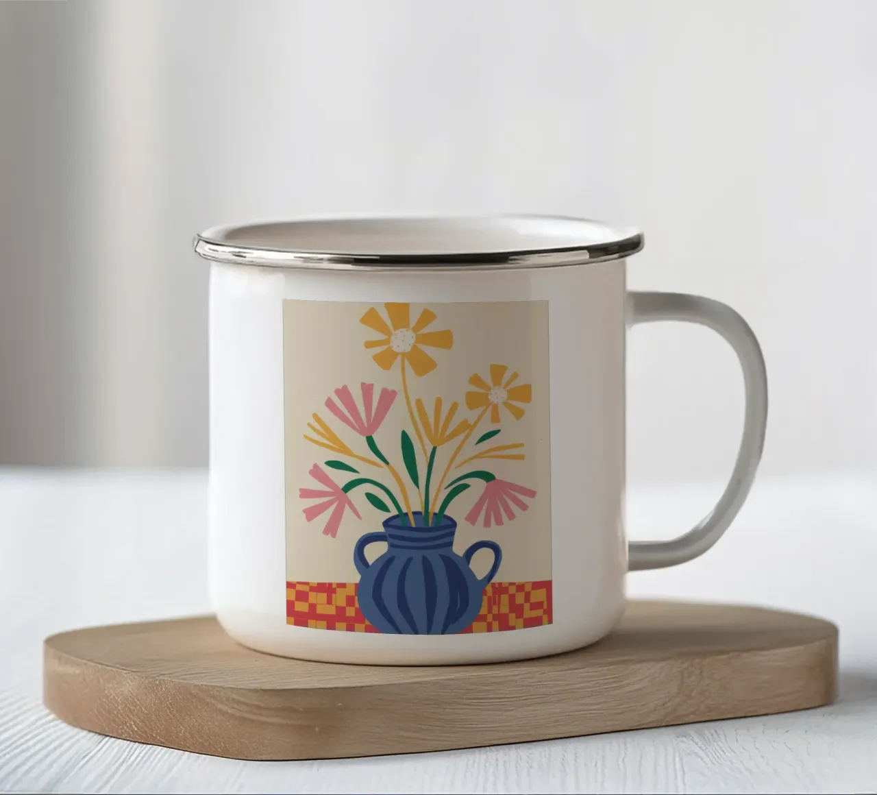 Semplice gioia floreale tazza in smalto da Sky Velour