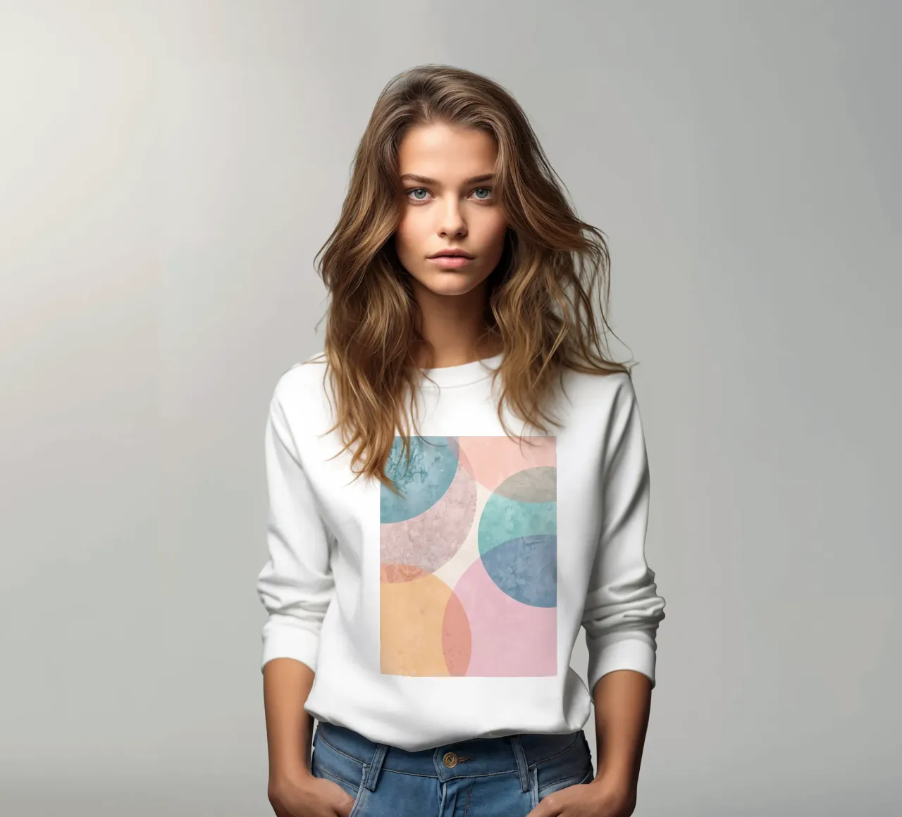 Cerchi astratti con colori pastello strutturati felpa da DesignDoodle