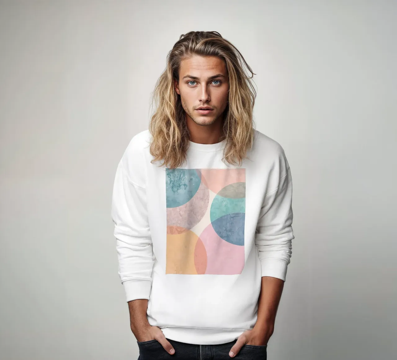 Cerchi astratti con colori pastello strutturati felpa da DesignDoodle