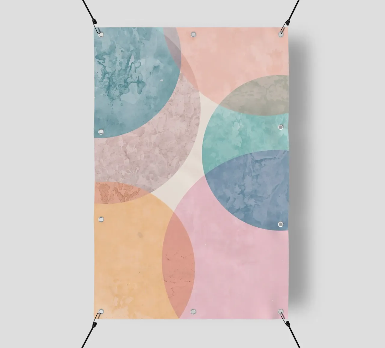 Cerchi astratti con colori pastello strutturati telo in pvc da DesignDoodle