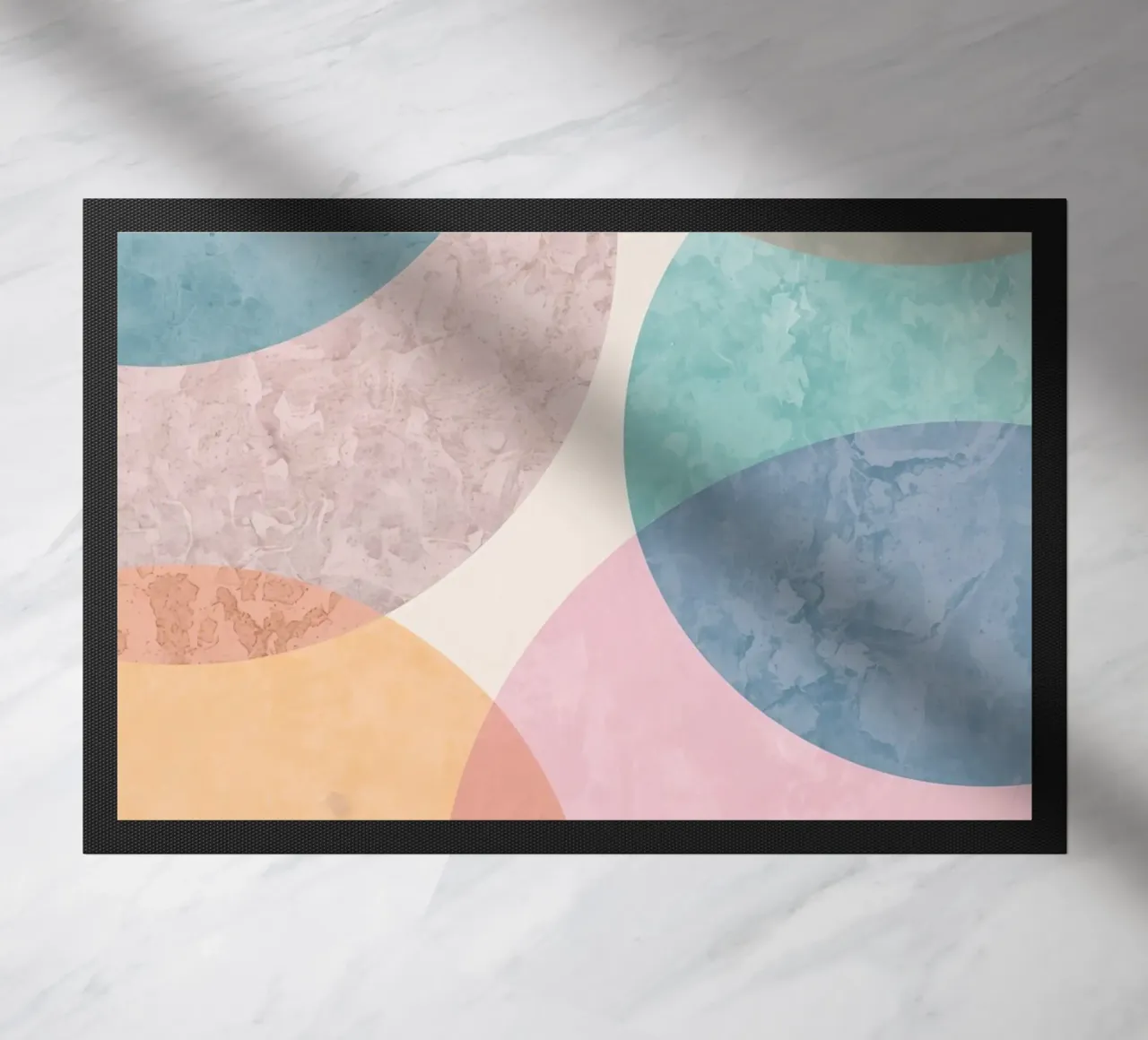 Cerchi astratti con colori pastello strutturati zerbino da DesignDoodle