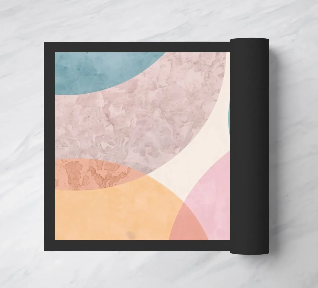 Cerchi astratti con colori pastello strutturati zerbino da DesignDoodle