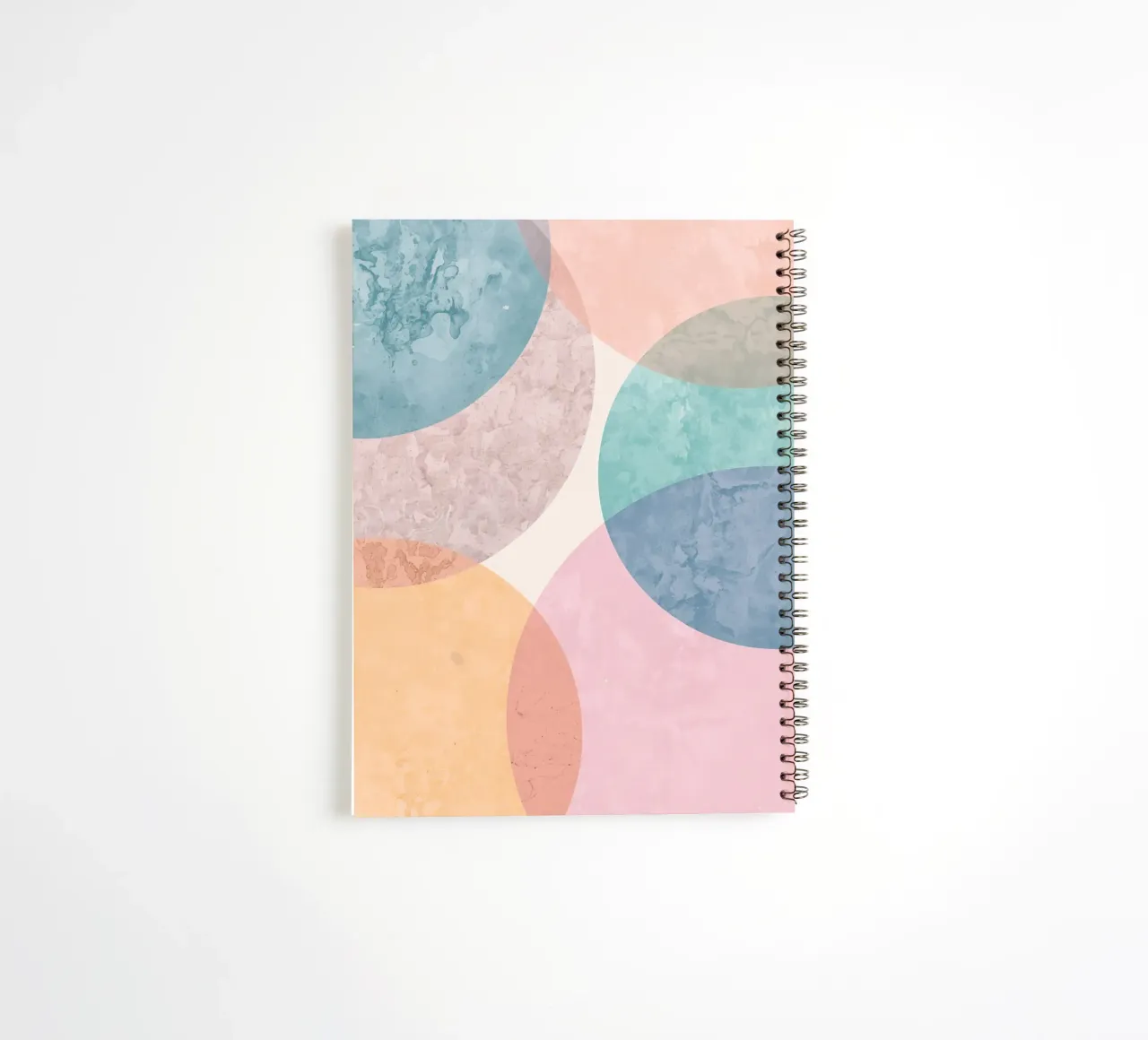 Abstract Circles with Textured Pastel Colors spiral notebook by DesignDoodle