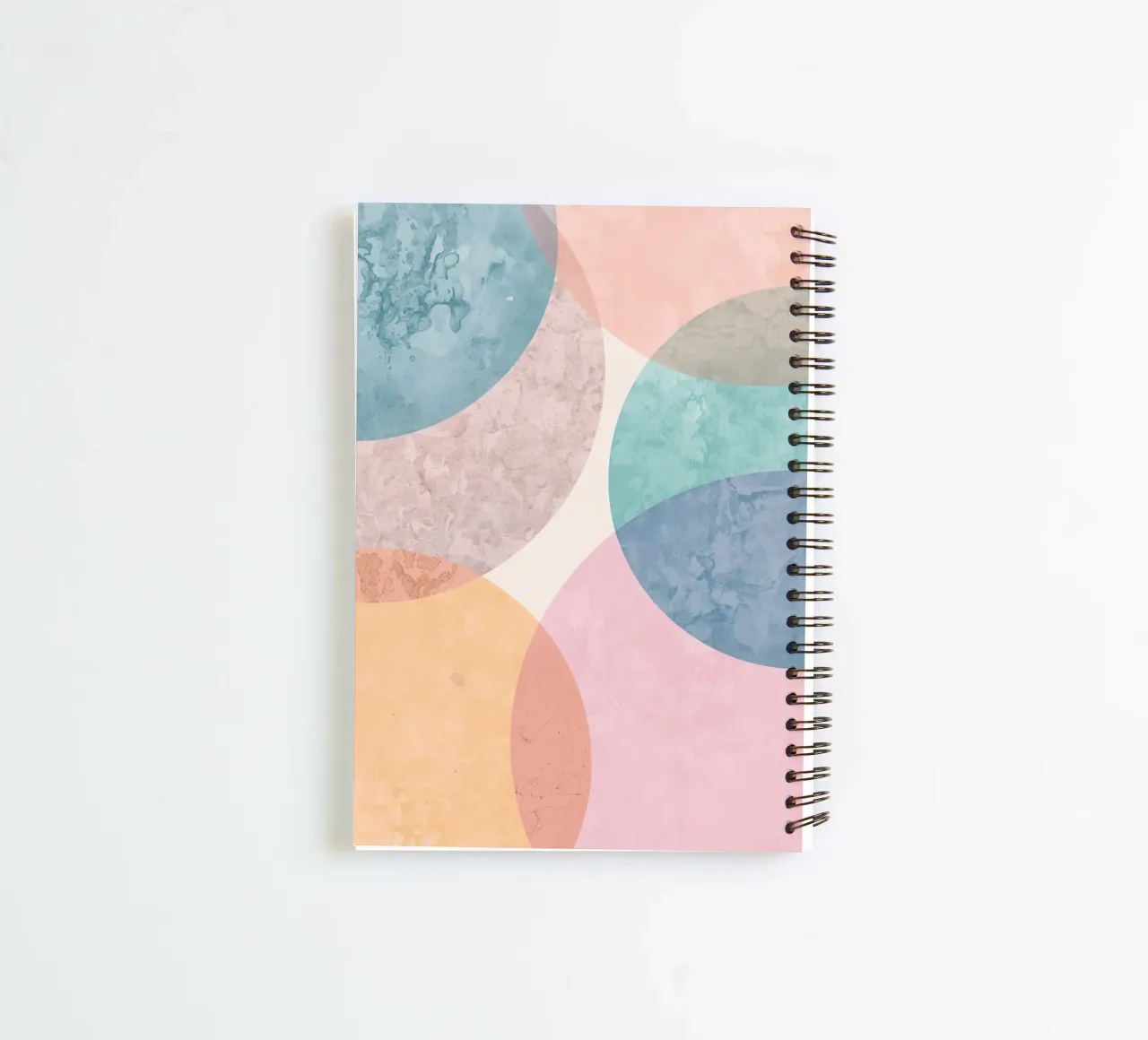 Abstract Circles with Textured Pastel Colors spiral notebook by DesignDoodle