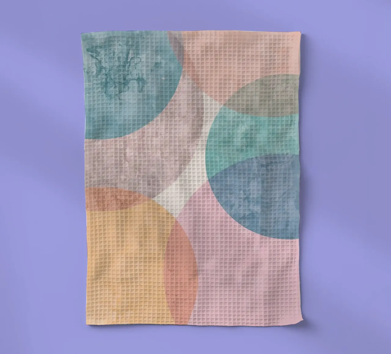 Abstracte cirkels met gestructureerde pastelkleuren theedoek van DesignDoodle