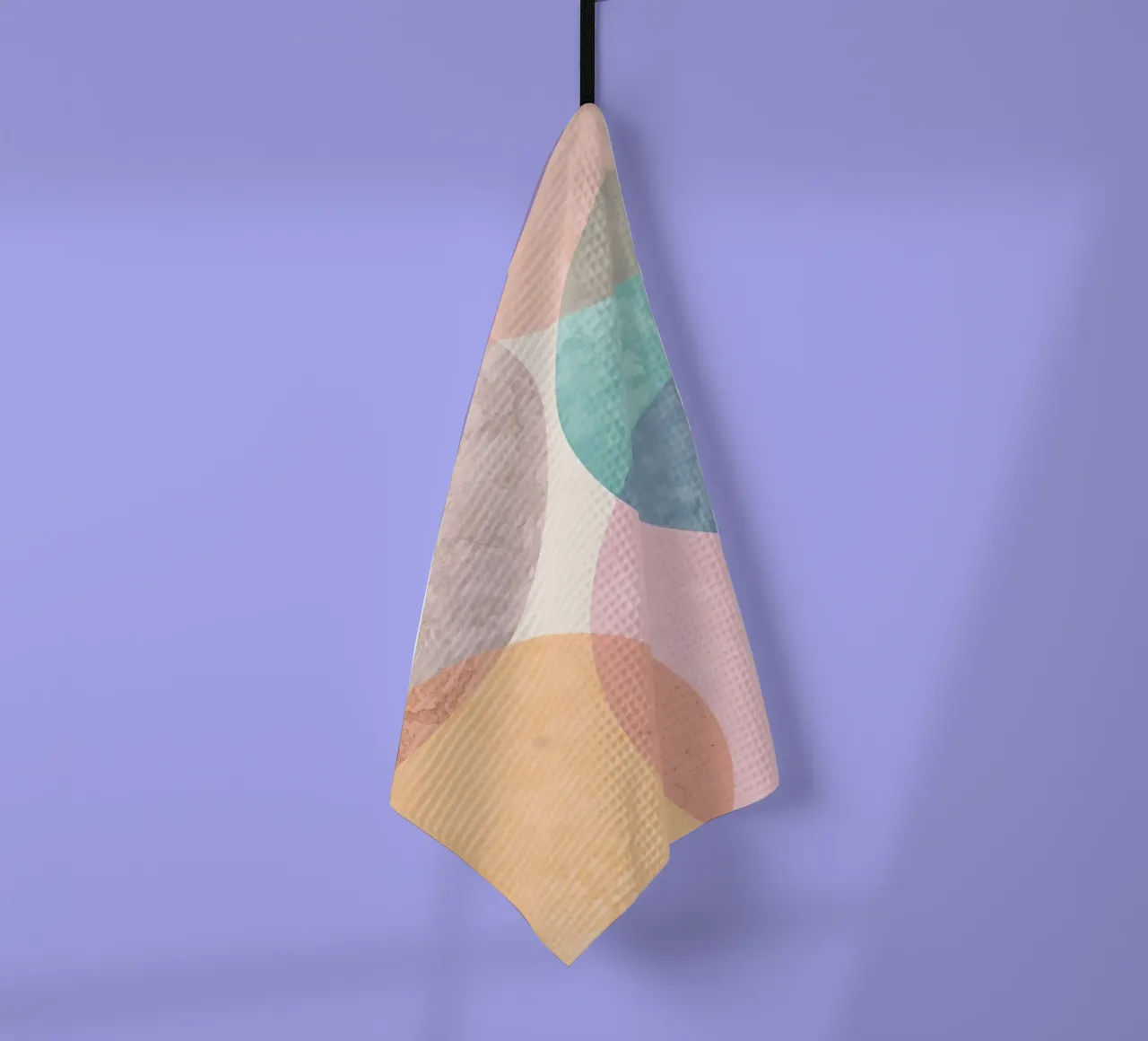 Abstracte cirkels met gestructureerde pastelkleuren theedoek van DesignDoodle