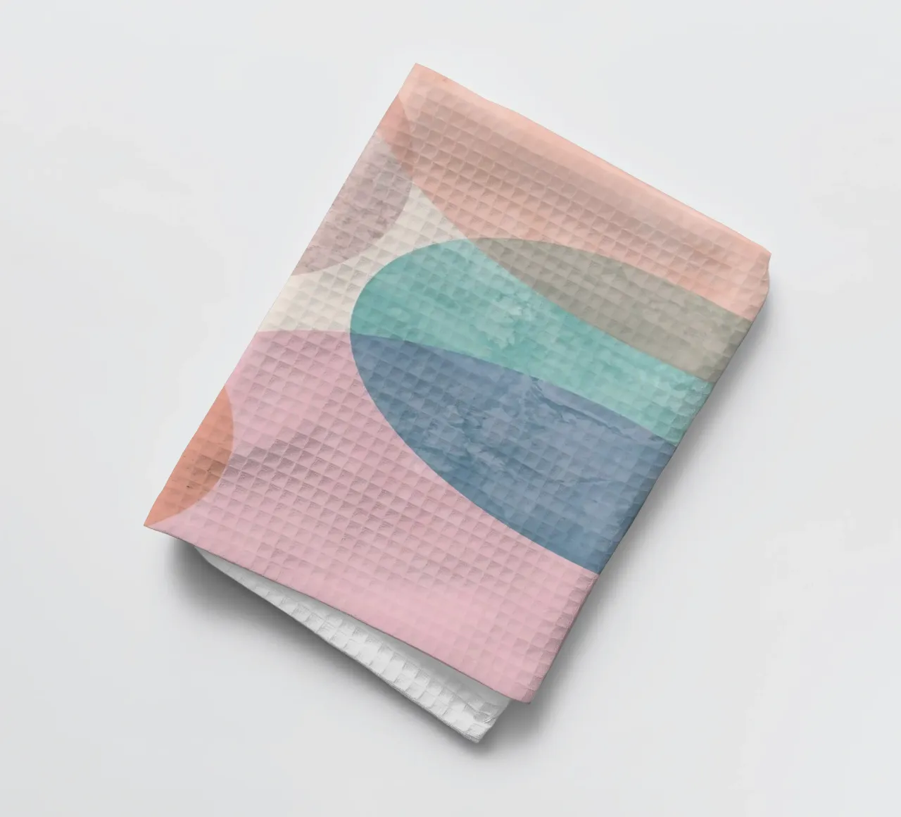 Abstracte cirkels met gestructureerde pastelkleuren theedoek van DesignDoodle