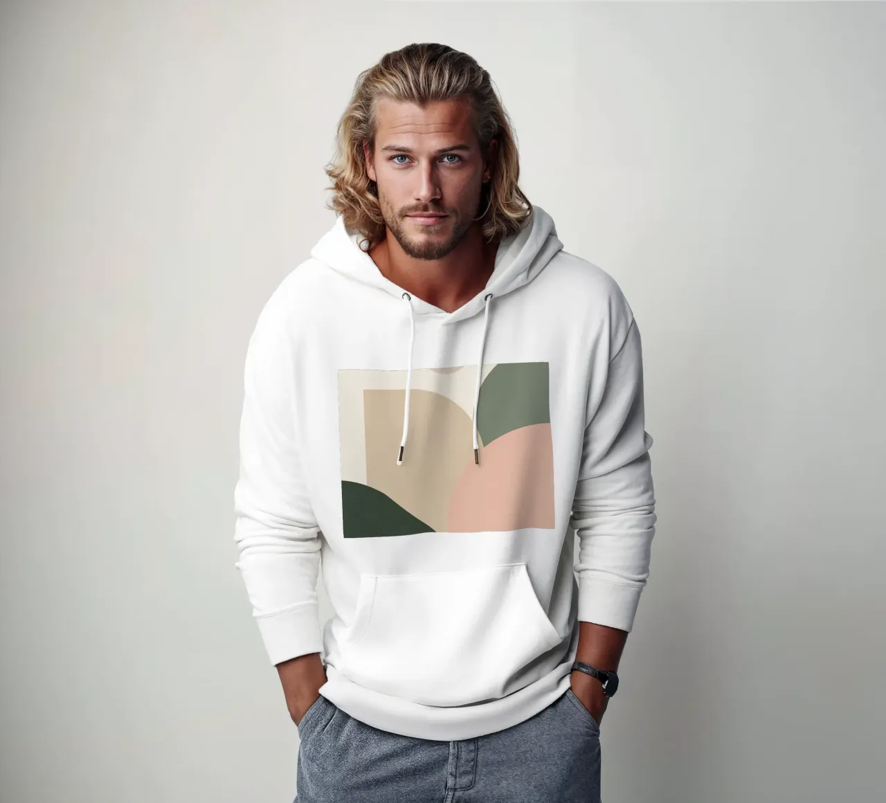 Formas geométricas abstractas con colores apagados sudadera con capucha de DesignDoodle