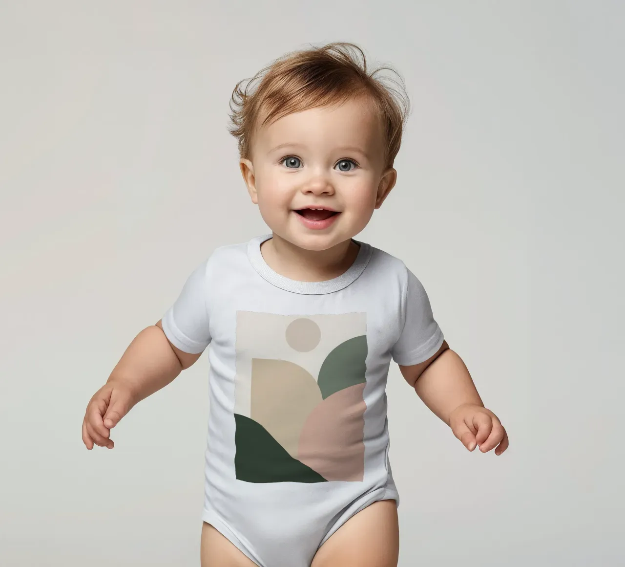 Formas geométricas abstractas con colores apagados body de bebé de DesignDoodle