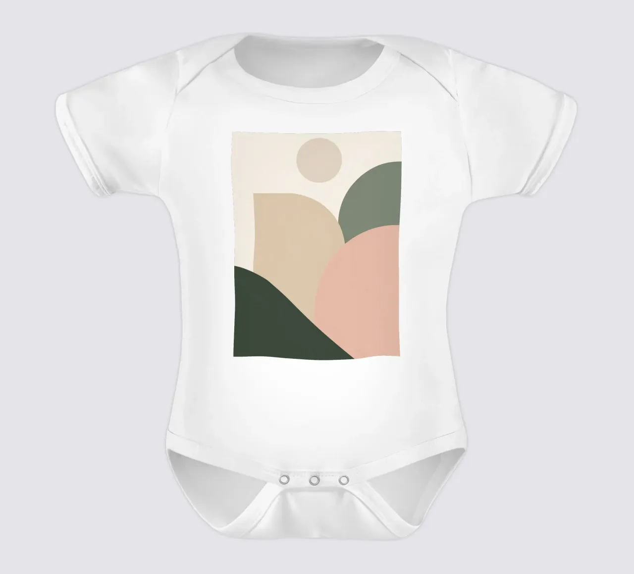Formas geométricas abstractas con colores apagados body de bebé de DesignDoodle