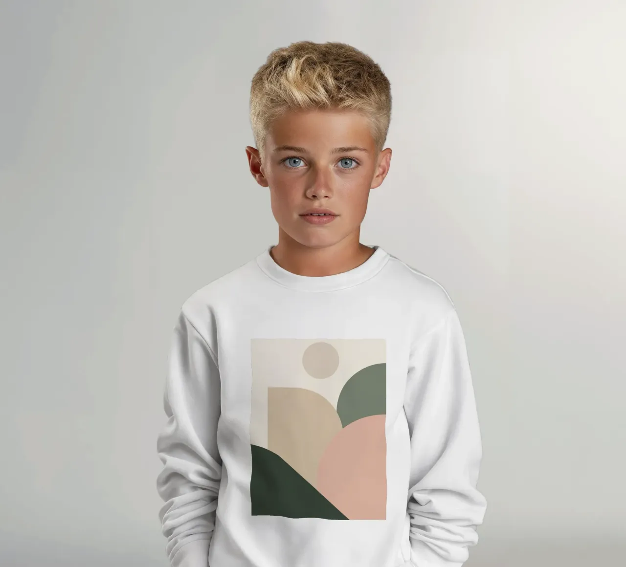 Formas geométricas abstractas con colores apagados sudadera para niño de DesignDoodle