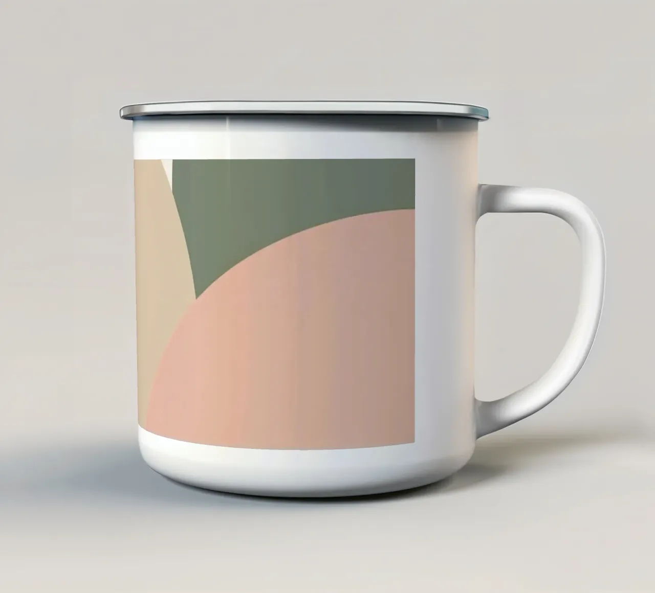Abstract Geometric Shapes with Muted Colors enamel mug by DesignDoodle