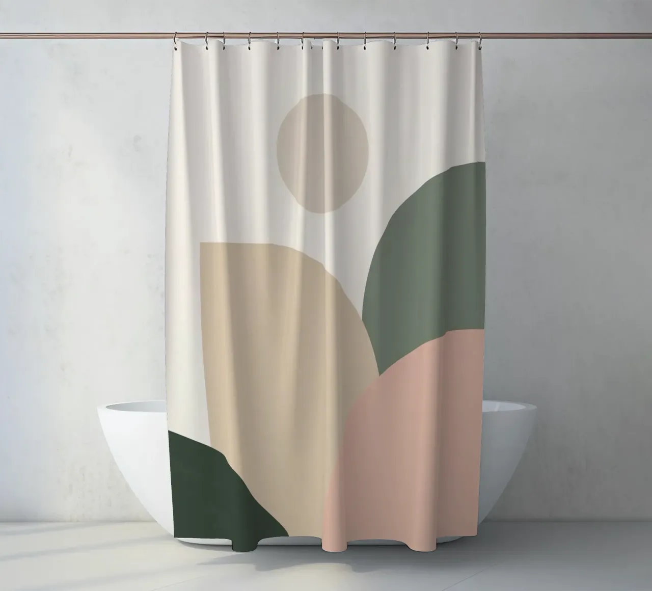 Forme geometriche astratte con colori tenui tenda da doccia da DesignDoodle