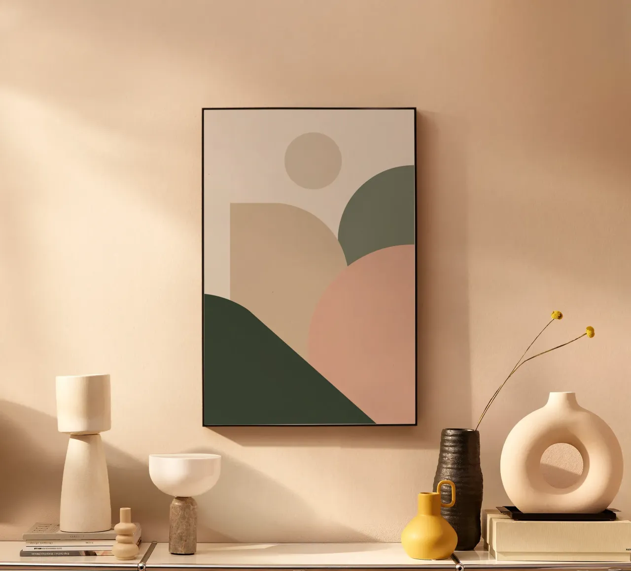 Forme geometriche astratte con colori tenui pannello forex da DesignDoodle