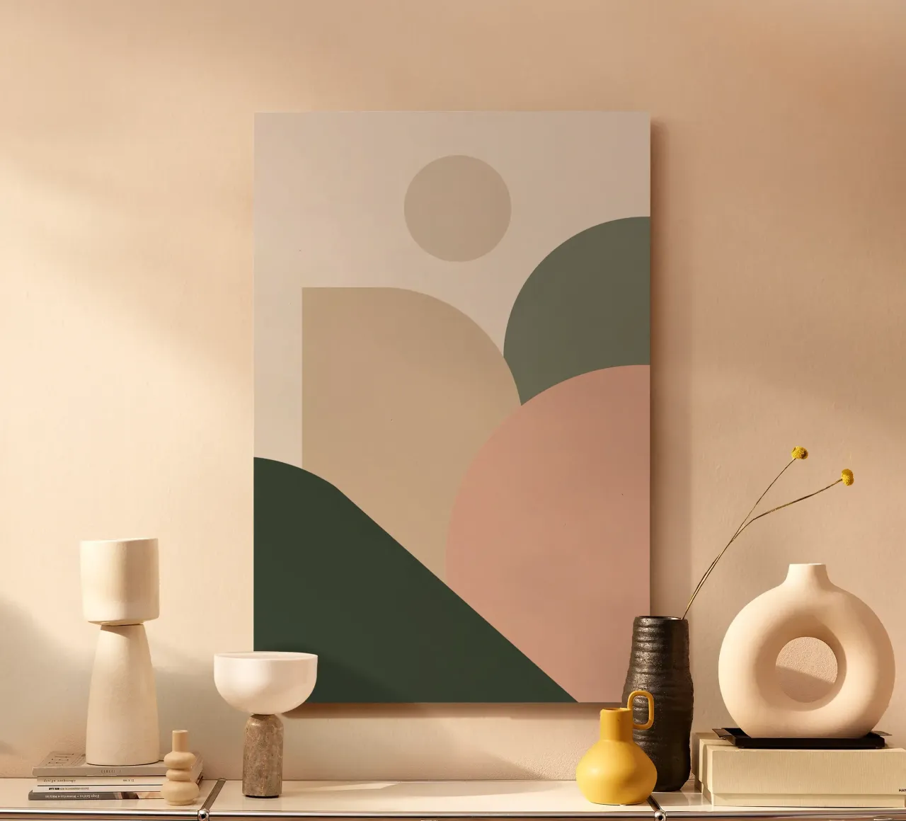 Forme geometriche astratte con colori tenui pannello forex da DesignDoodle